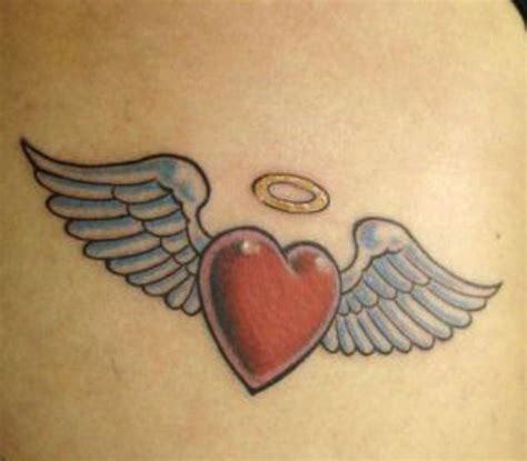 heart and angel wings tattoo